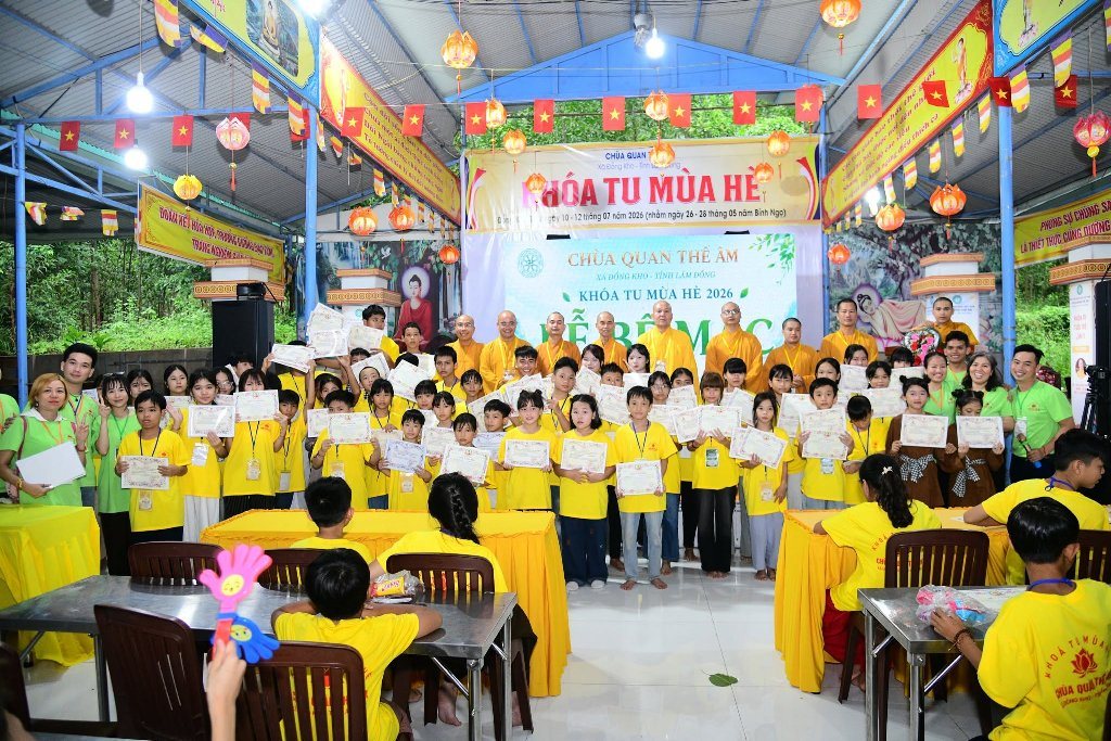 KHÉP LẠI KHÓA TU MÙA HÈ 2026: GIEO HẠT GIỐNG HIẾU HẠNH SAU BA NGÀY TU HỌC
