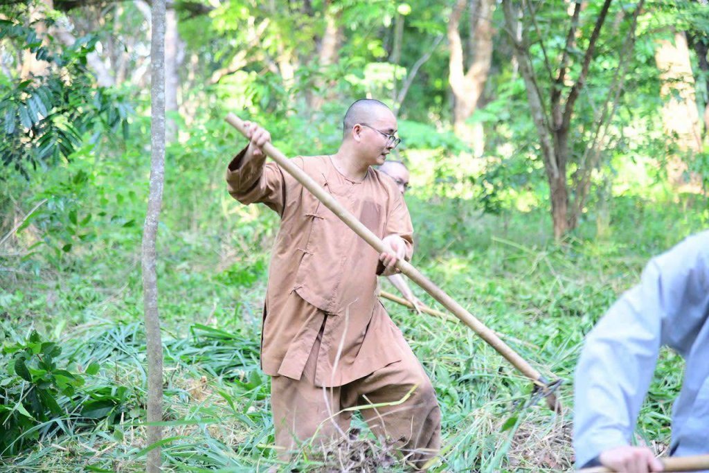 “MỘT NGÀY KHÔNG LÀM, MỘT NGÀY KHÔNG ĂN” – CHƯ HÀNH GIẢ CHẤP TÁC LÀM CỎ TẠI HẠ TRƯỜNG CHÙA GIÁC NGỘ