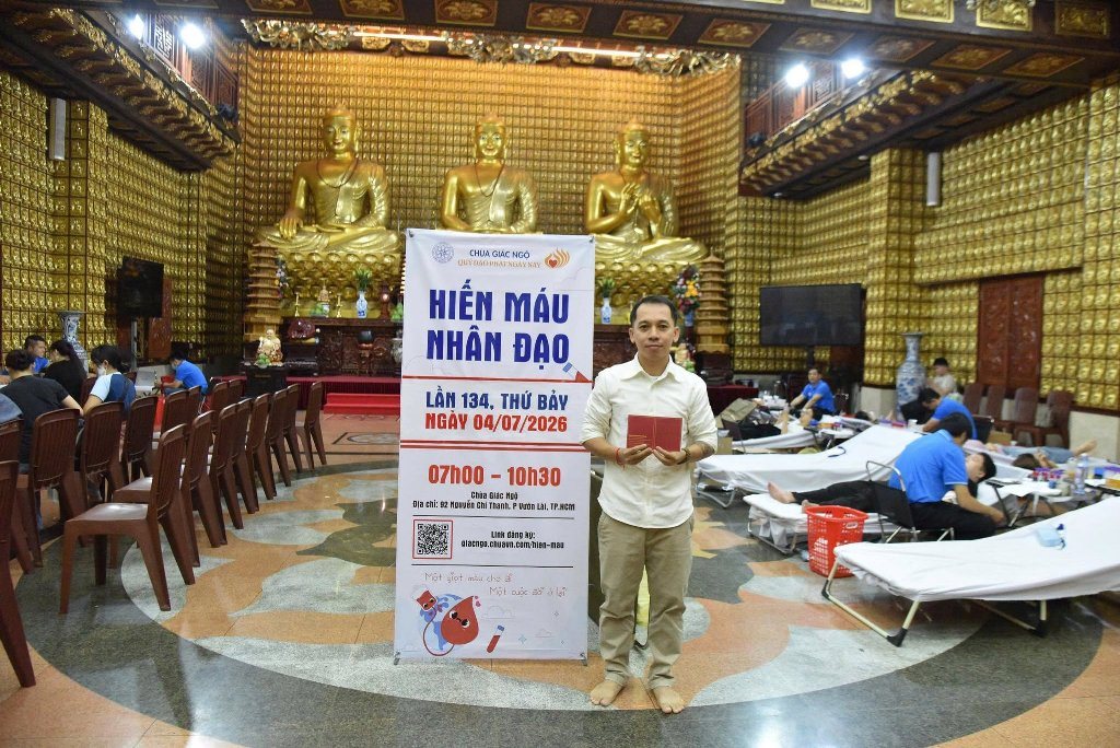 LAN TỎA THÔNG ĐIỆP “MỖI GIỌT MÁU CHO ĐI, MỘT CUỘC ĐỜI Ở LẠI”: CHÙA GIÁC NGỘ TỔ CHỨC KỲ HIẾN MÁU NHÂN ĐẠO LẦN THỨ 134