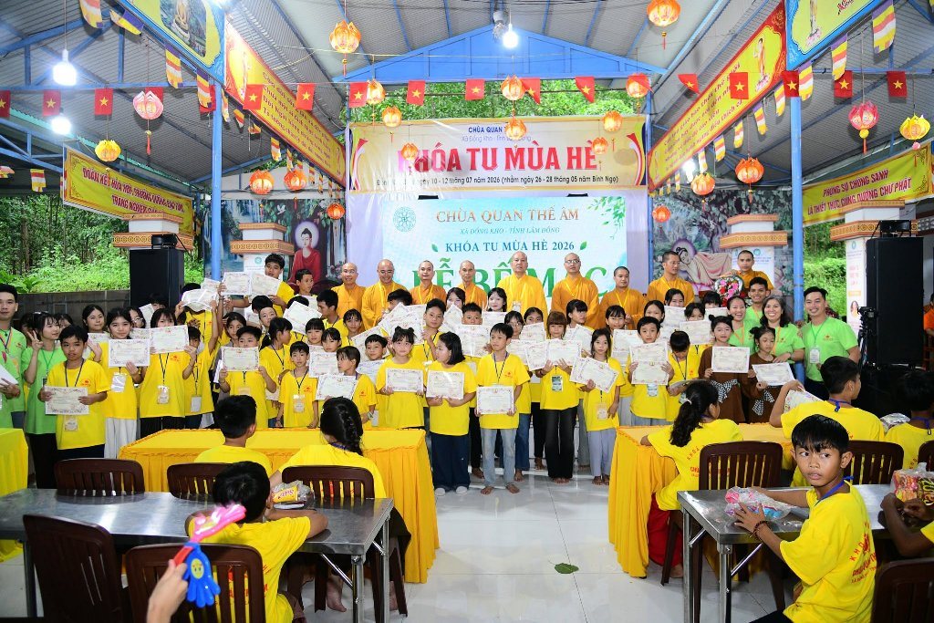 KHÉP LẠI KHÓA TU MÙA HÈ 2026: GIEO HẠT GIỐNG HIẾU HẠNH SAU BA NGÀY TU HỌC