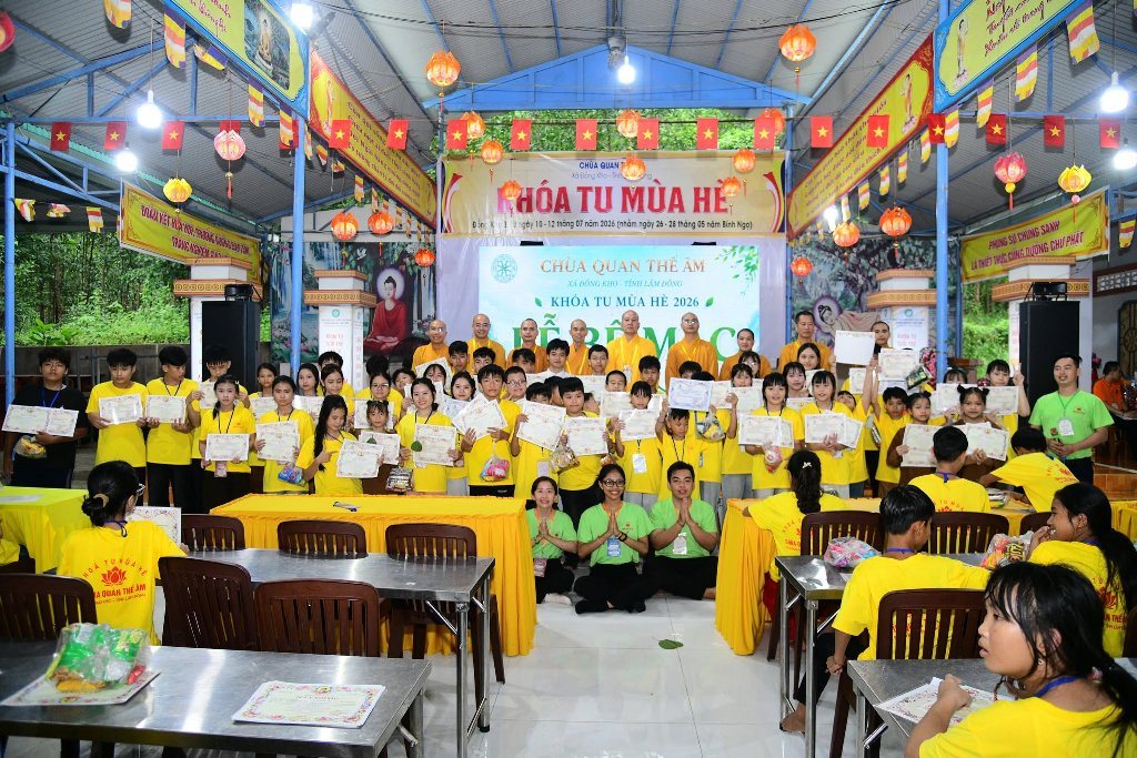 KHÉP LẠI KHÓA TU MÙA HÈ 2026: GIEO HẠT GIỐNG HIẾU HẠNH SAU BA NGÀY TU HỌC
