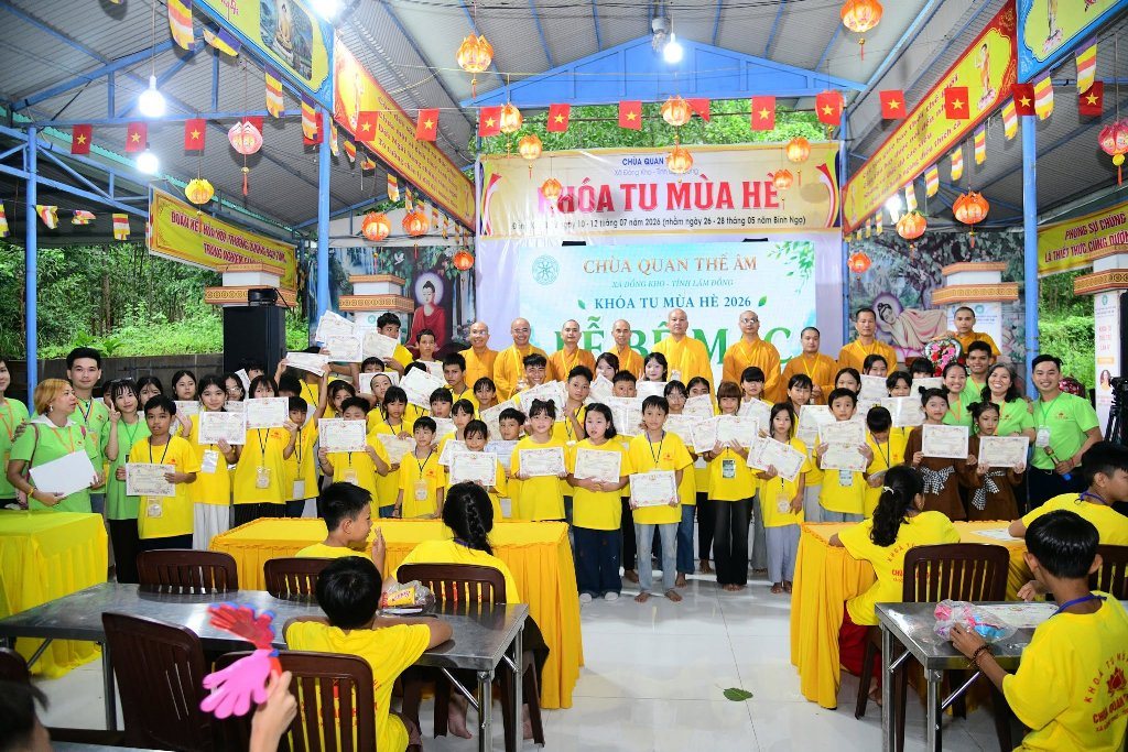KHÉP LẠI KHÓA TU MÙA HÈ 2026: GIEO HẠT GIỐNG HIẾU HẠNH SAU BA NGÀY TU HỌC