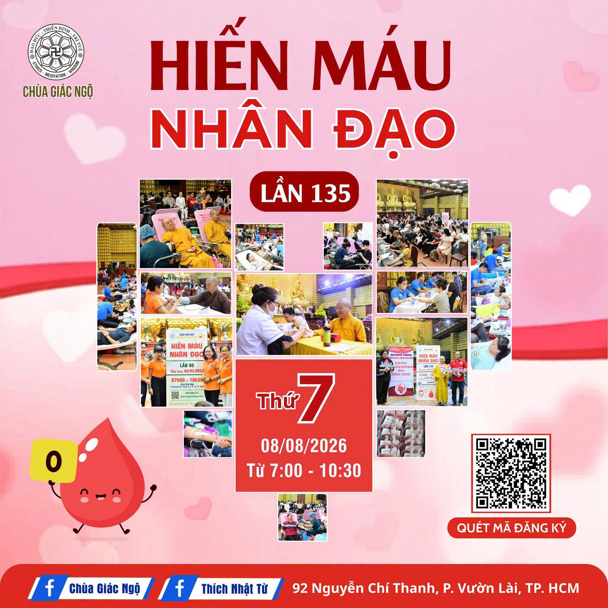 KÍNH MỜI THAM DỰ HIẾN MÁU NHÂN ĐẠO TẠI CHÙA GIÁC NGỘ NGÀY 08/8/2026 
