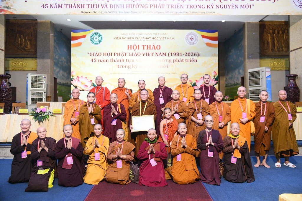 BẾ MẠC HỘI THẢO “GIÁO HỘI PHẬT GIÁO VIỆT NAM (1981–2026): 45 NĂM THÀNH TỰU VÀ ĐỊNH HƯỚNG PHÁT TRIỂN TRONG KỶ NGUYÊN MỚI”
