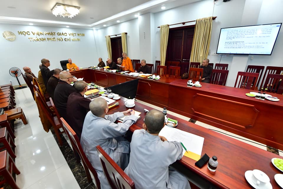 Phiên họp triển khai kế hoạch tổ chức tuyển sinh Cử nhân khóa 17, năm 2022 của HĐĐH Học viện PGVN tại Tp. HCM