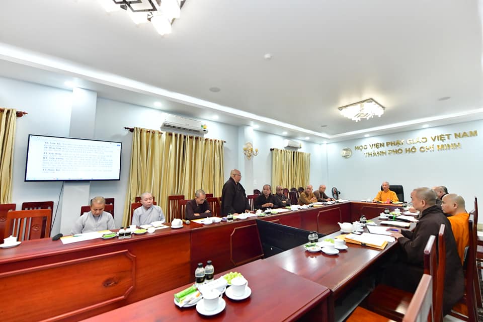 Phiên họp triển khai kế hoạch tổ chức tuyển sinh Cử nhân khóa 17, năm 2022 của HĐĐH Học viện PGVN tại Tp. HCM