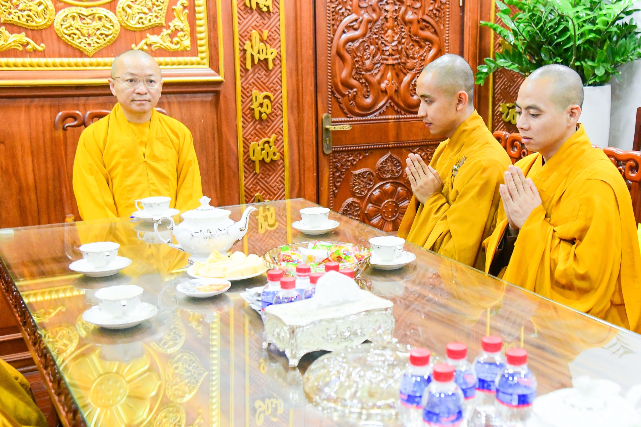 Tăng sinh Học viện khóa XIV đến thăm và chúc tết TT. Thích Nhật Từ tại chùa Giác Ngộ