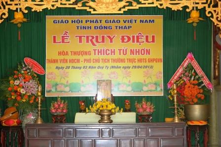 Đồng Tháp: Long Trọng Tổ Chức Lễ Truy Điệu Cố Hòa Thượng Thích Từ Nhơn