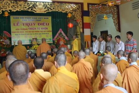 Đồng Tháp: Long Trọng Tổ Chức Lễ Truy Điệu Cố Hòa Thượng Thích Từ Nhơn