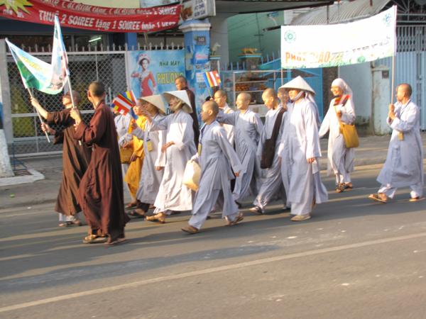Chùm ảnh: Hàng ngàn Tăng Ni, PT diễu hành đường phố vì môi trường