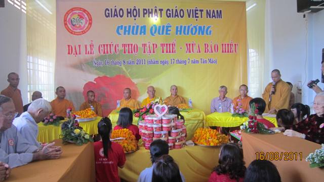 Đồng Tháp: Thiêng liêng và ý nghĩa lễ chúc thọ tập thể  tại chùa Quê Hương