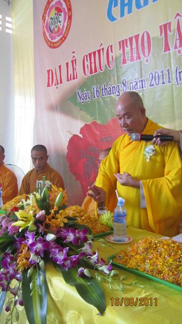 Đồng Tháp: Thiêng liêng và ý nghĩa lễ chúc thọ tập thể  tại chùa Quê Hương