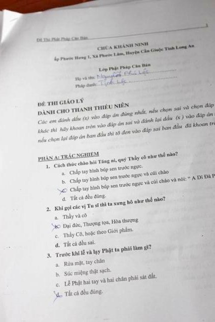 Long An: Thi giáo lý và Lễ tri ân những bậc thầy