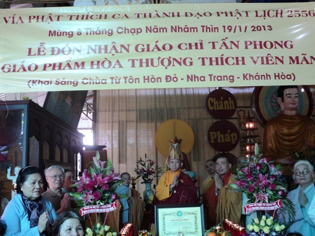 Nha Trang: Chùa Từ Tôn (Hòn Đỏ) lễ Khánh đản đức Phật thành Đạo và Đón nhận Giáo chỉ tấn phong giáo phẩm Hòa thượng Thích Viên Mãn