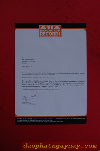 Bình Dương: Lễ đón nhận xác lập kỷ lục "Tượng Phật Nhập Niết Bàn Nằm Trên Mái Chùa Dài Nhất Châu Á"