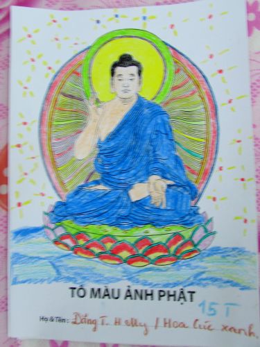 Bến Tre: Chùm ảnh cuộc thi tô tranh hình đức Phật tại khóa tu “Thắp sàng niềm tin”
