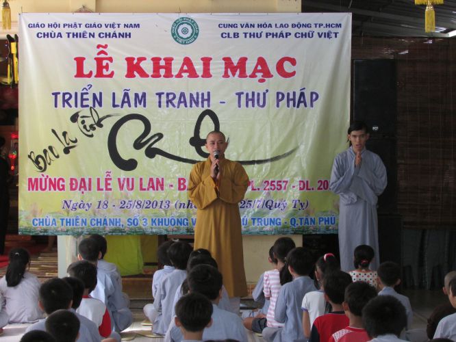 TP.HCM: Triển lãm tranh thư pháp và lễ hội ẩm thực chay tại chùa Thiên Chánh
