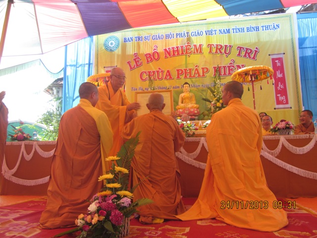 Bình Thuận: Lễ bổ nhiệm trụ trì chùa Pháp Hiển - Hàm Tân
