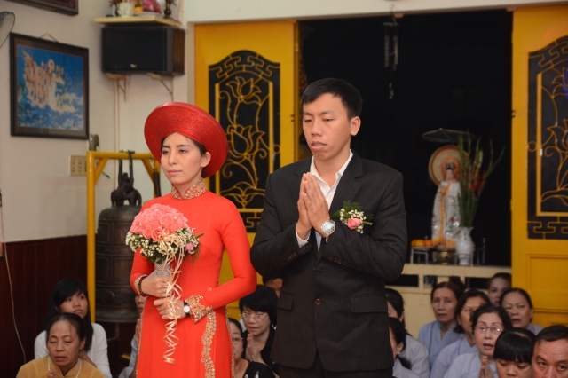 TP. HCM: Lễ cưới theo nghi thức nhà Phật tại chùa Huệ Quang