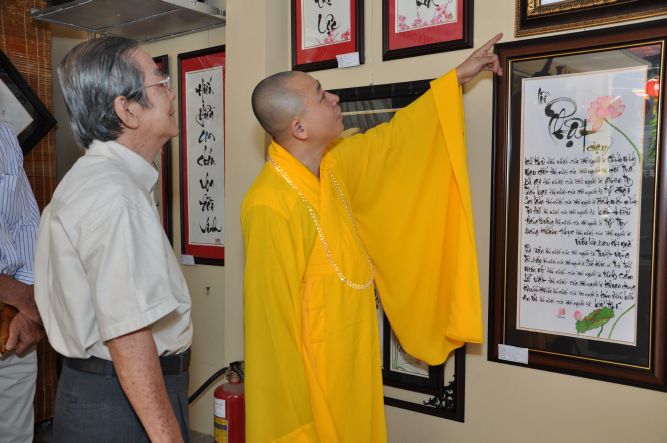TP.HCM: Triển lãm tranh thư pháp với chủ đề &quot;Xuân An Lạc&quot; chùa Thiên Chánh
