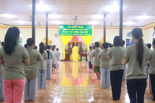 Cần Thơ: Chùa Long Quang tổ chức khóa tu mùa hè &quot;Hạt giống tâm hồn&quot; lần thứ nhất.