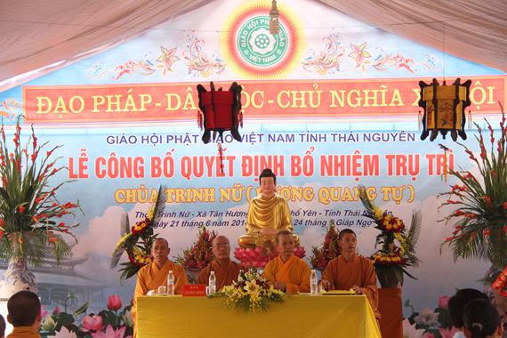 Thái Nguyên: Lễ Công Bố Quyết Định Bổ Nhiệm Trụ Trì Chùa Hương Quang (Trinh Nữ)