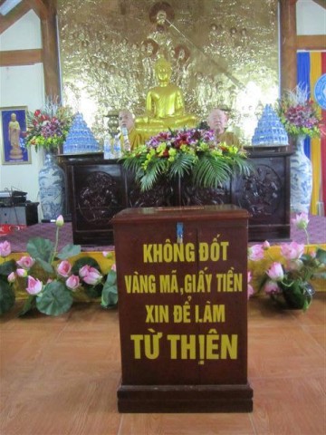 Thái Bình: TT.Thích Duy Trấn giảng về ý nghĩa hòm công đức tại Thái Bình