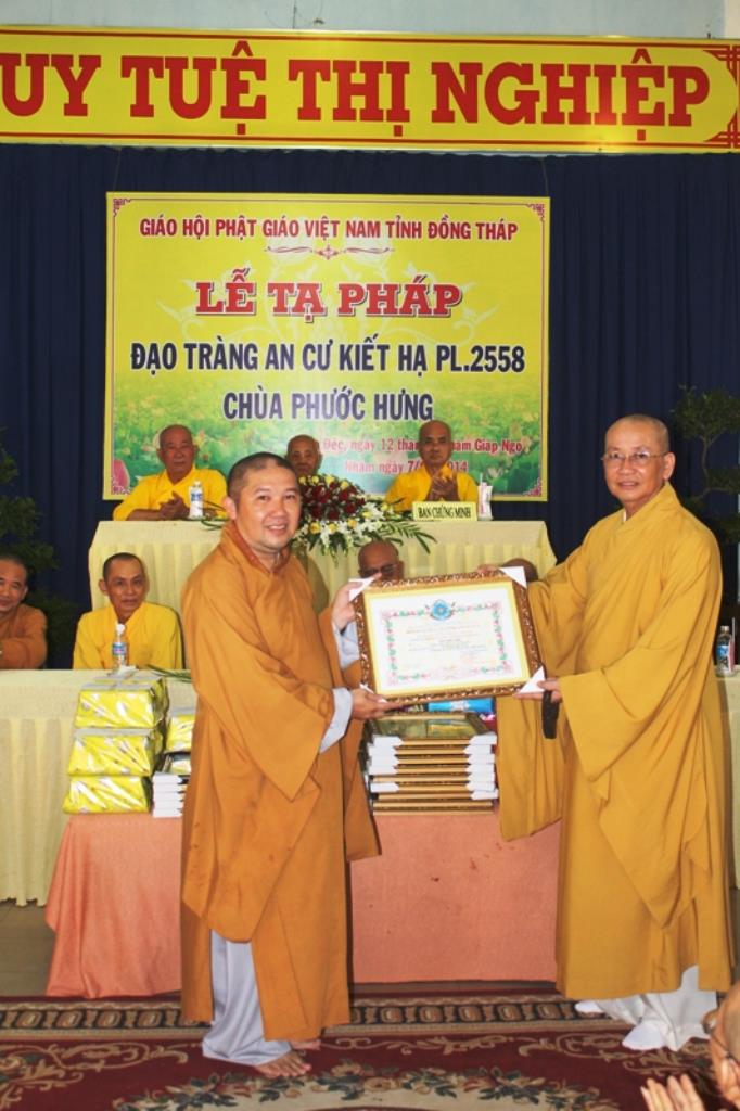 Đồng Tháp: Lễ Tạ Pháp An Cư PL. 2558 Tại Chùa Phước Hưng