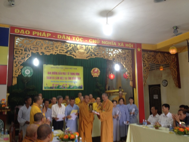 Ban Hướng Dẫn Phật Tử TƯ thăm và làm việc tại tỉnh Đồng Tháp