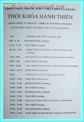 Đồng Nai:  Khóa Thiền Mùa Đông 2014