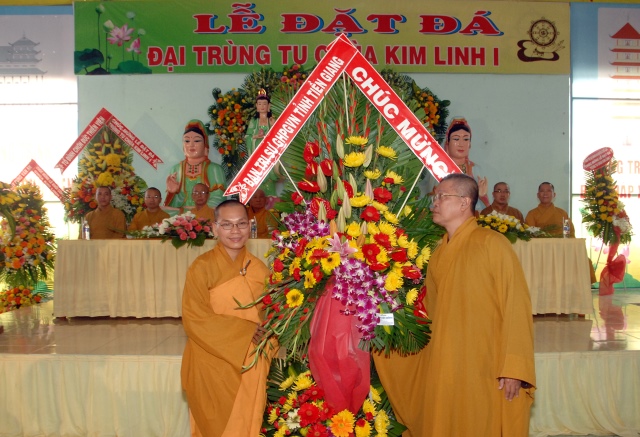 Tiền Giang: Long trọng lễ đặt đá khởi công trùng tu chùa Kim Linh I