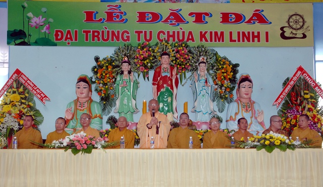 Tiền Giang: Long trọng lễ đặt đá khởi công trùng tu chùa Kim Linh I