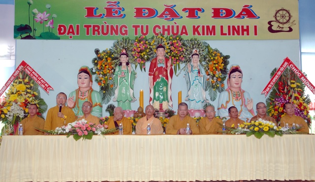 Tiền Giang: Long trọng lễ đặt đá khởi công trùng tu chùa Kim Linh I
