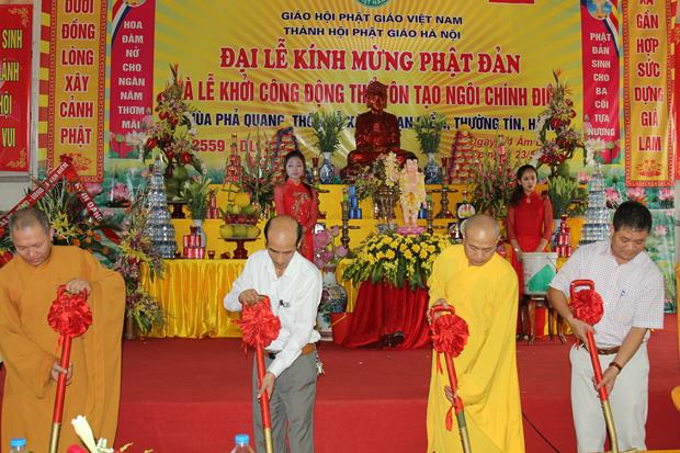 Hà Nội: Chùa Phả Quang Lễ Tắm Phật, Khởi Công Xây Dựng Tam Bảo.