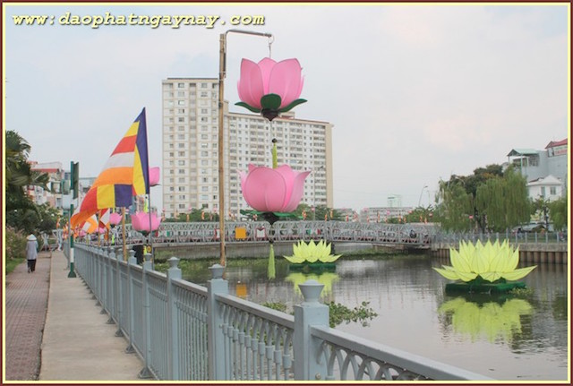 TP. HCM: Quan Âm tu viện hạ thuỷ 7 đoá sen vàng  trên kênh Nhiêu Lộc