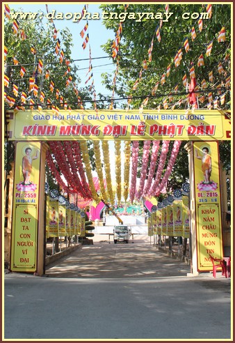 Bình Dương: Chùm ảnh không khí chuẩn bị cho đại lễ Phật đản PL 2559