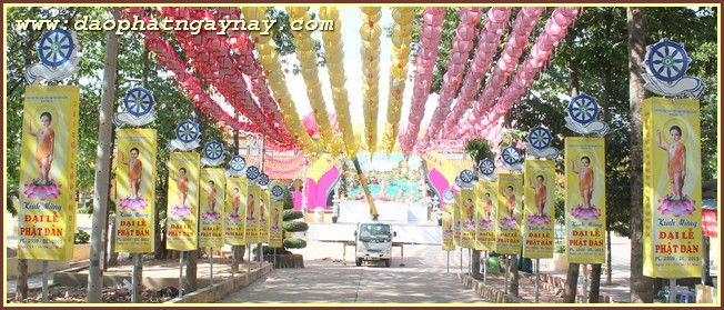 Bình Dương: Chùm ảnh không khí chuẩn bị cho đại lễ Phật đản PL 2559