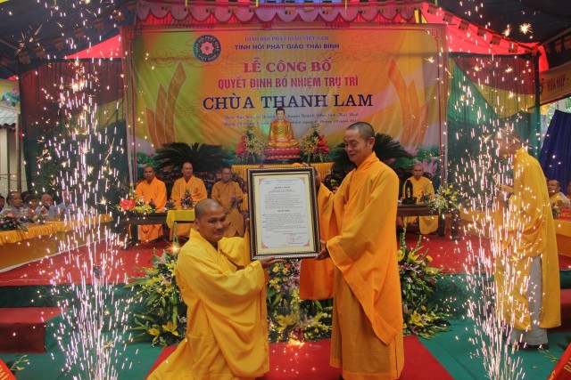 Thái Bình: Lễ công bố quyết định bổ nhiệm trụ trì chùa Thanh Lam