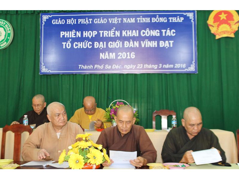 Đồng Tháp: Triển Khai Đại Giới Đàn Vĩnh Đạt 2016