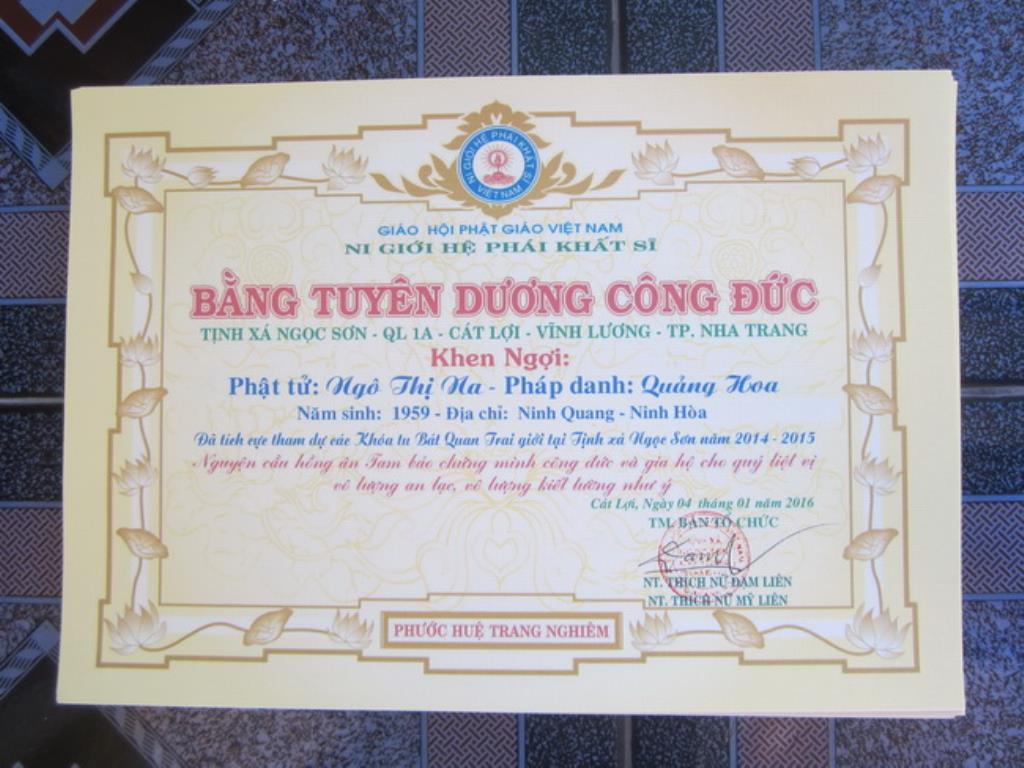 Đạo tràng Bát quan trai Tịnh xá Ngọc Sơn tổng kết cuối năm