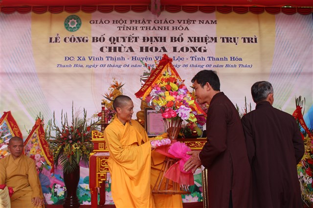 Thanh Hóa: Bổ nhiệm ĐĐ. Thích Tĩnh Hải trụ trì chùa Hoa Long