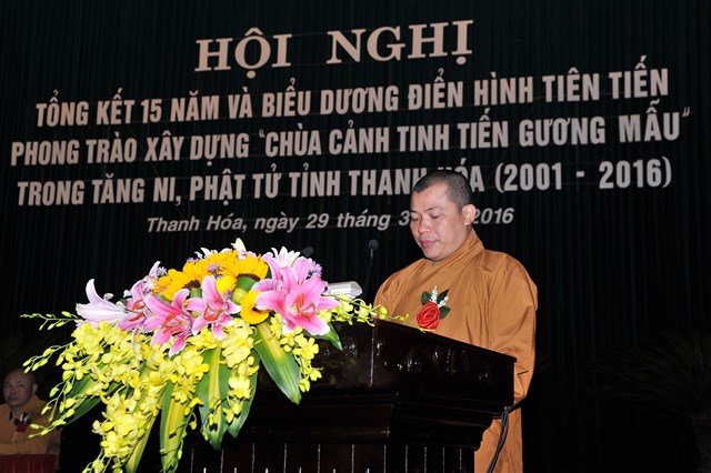 Thanh Hóa: Tổng kết 15 năm phong trào xây dựng “Chùa cảnh tinh tiến gương mẫu” giai đoạn (2001-2016)