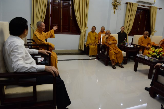 Nguyên Chủ tịch nước Trương Tấn Sang thăm Học viện PGVN tại TP. HCM
