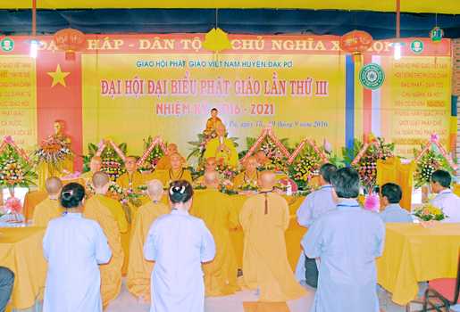 Gia Lai: Đại Hội Đại Biểu Phật giáo Huyện Đăkpơ lần thứ 3, nhiệm k ỳ 2016-2021