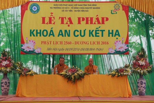 Thái Bình: Trường hạ Nguyệt tạ pháp an cư kiết hạ