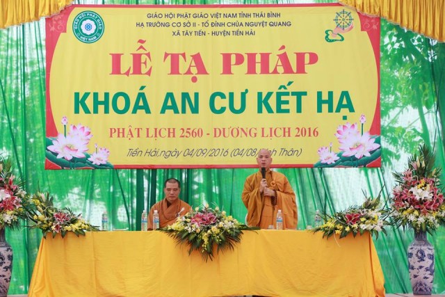 Thái Bình: Trường hạ Nguyệt tạ pháp an cư kiết hạ