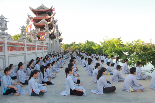 Thái Bình: Chùm ảnh khóa tu mùa hè tại chùa Hoằng Văn