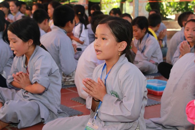 Thái Bình: Chùm ảnh khóa tu mùa hè tại chùa Hoằng Văn