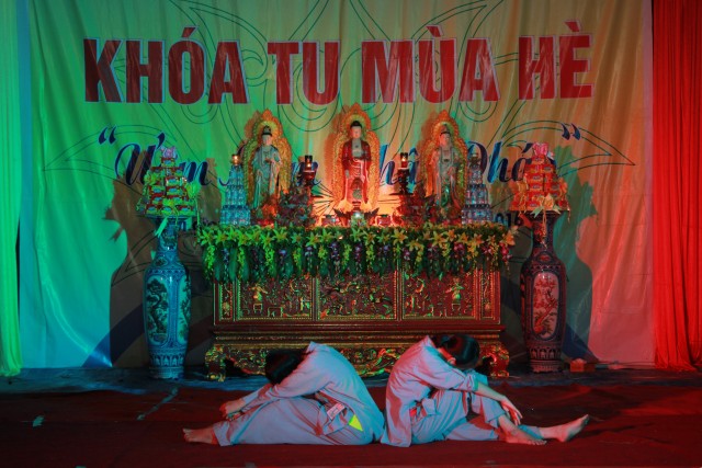 Thái Bình: Chùm ảnh khóa tu mùa hè tại chùa Hoằng Văn