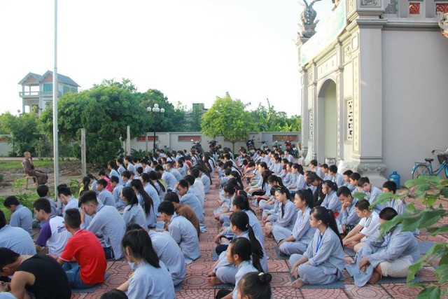 Thái Bình: Chùm ảnh khóa tu mùa hè tại chùa Hoằng Văn